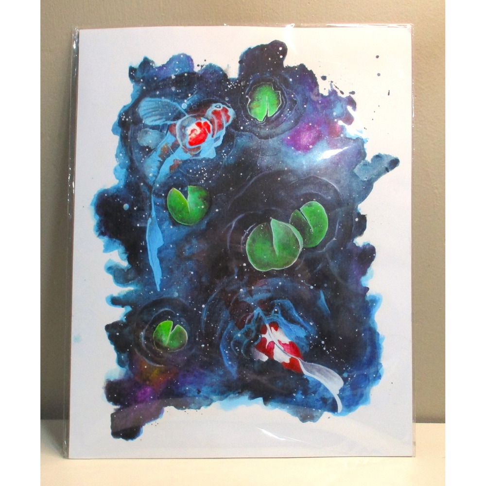 Mena Aklilu Hanako Galaxy Koi Fish Art Print 11x14 Celestial Space Fantasy